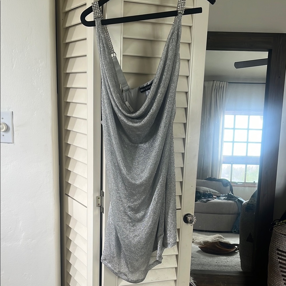 Urban Outfitters Shimmering Silver Top